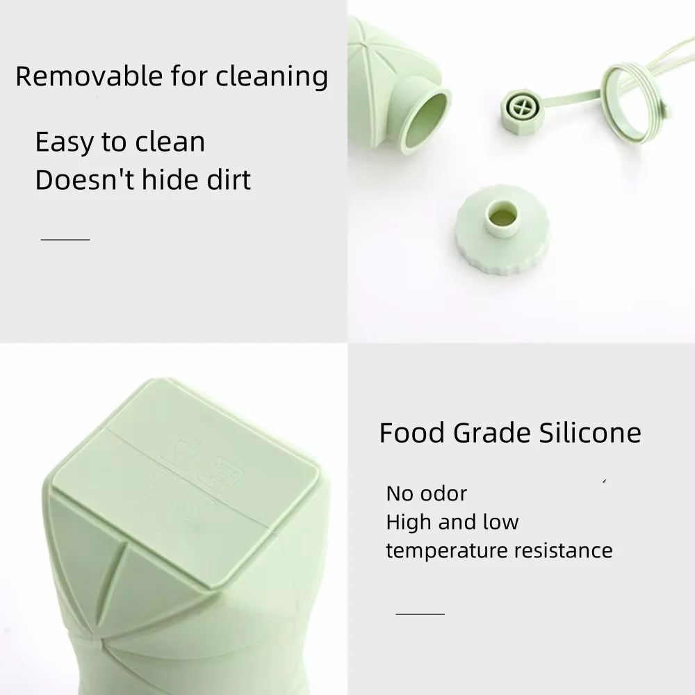 600ml Collapsible Silicone Water Bottle – Compact, Reusable & Travel-Friendly