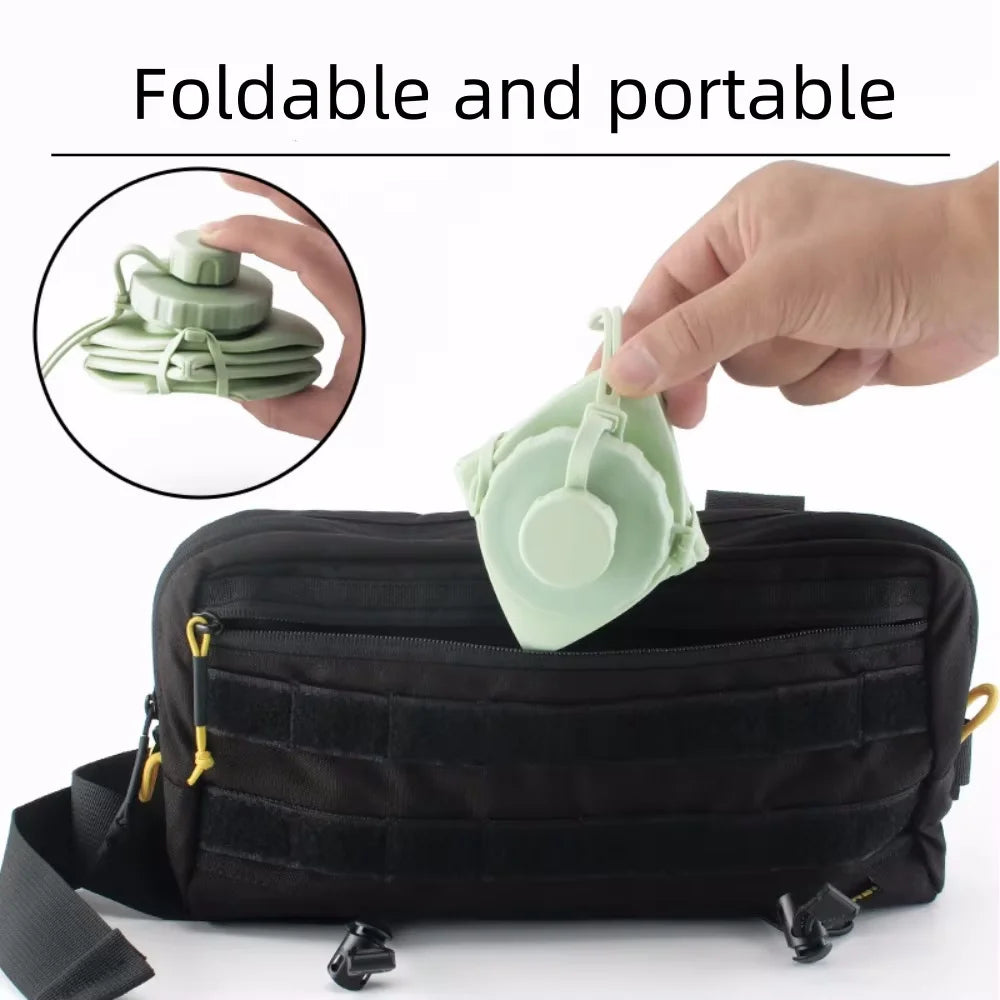 600ml Collapsible Silicone Water Bottle – Compact, Reusable & Travel-Friendly