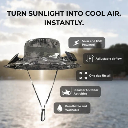 BreezeShade ™ - Solar-Powered Double Fan Sun Hat