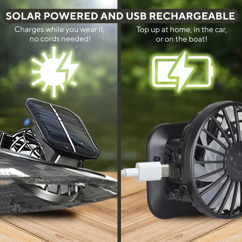 BreezeShade ™ - Solar-Powered Double Fan Sun Hat