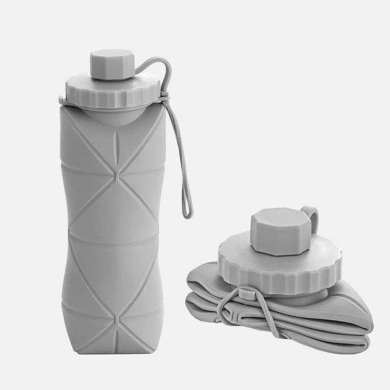 600ml Collapsible Silicone Water Bottle – Compact, Reusable & Travel-Friendly