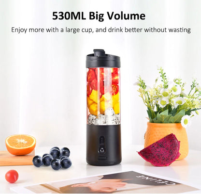 Mini Portable Blender – Rechargeable 530ml Juicer for Smoothies, Ice, and More