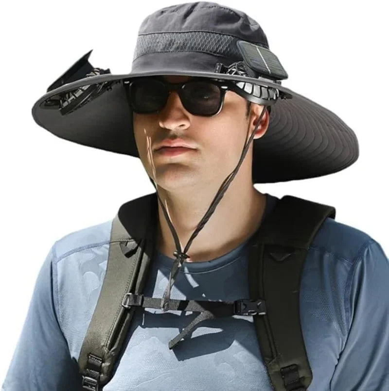 BreezeShade ™ - Solar-Powered Double Fan Sun Hat