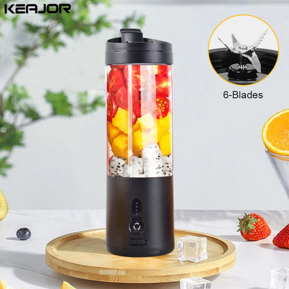Mini Portable Blender – Rechargeable 530ml Juicer for Smoothies, Ice, and More