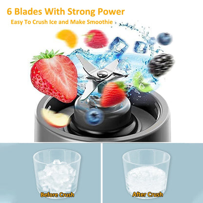 Mini Portable Blender – Rechargeable 530ml Juicer for Smoothies, Ice, and More