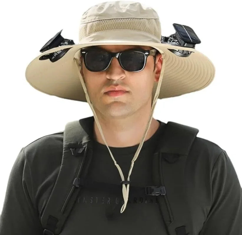 BreezeShade ™ - Solar-Powered Double Fan Sun Hat