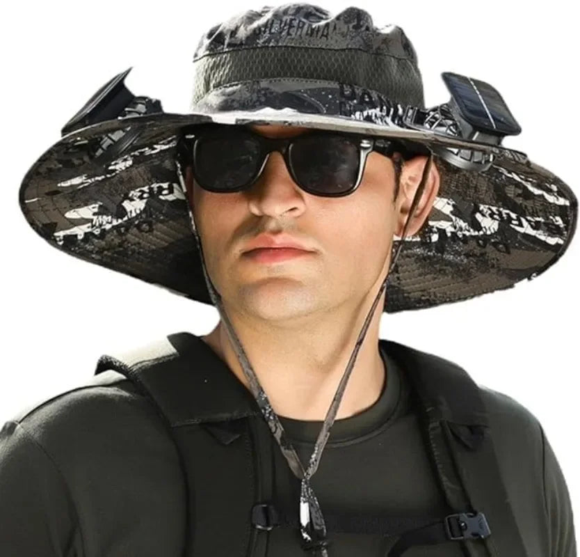 BreezeShade ™ - Solar-Powered Double Fan Sun Hat