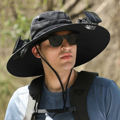 BreezeShade ™ - Solar-Powered Double Fan Sun Hat